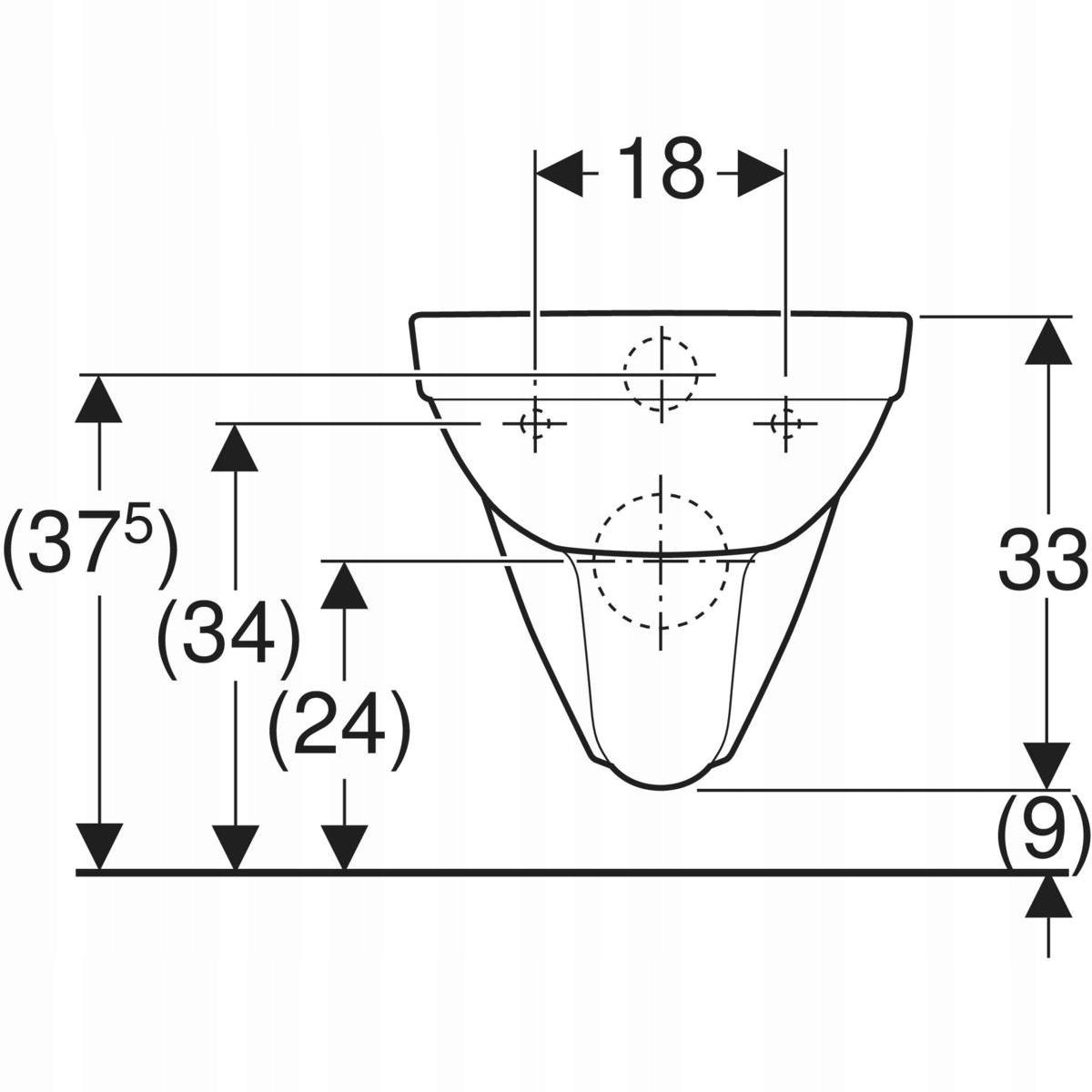 GEBERIT Miska wisząca WC Selnova, lejowa, B35.8 cm, H33.2 cm, T53cm