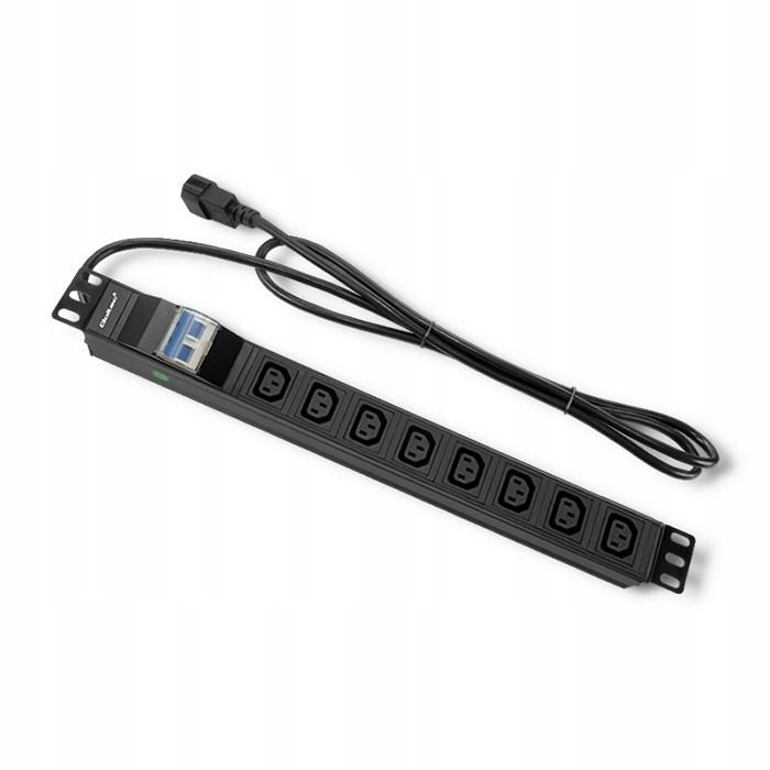Listwa zasilająca antyprzepięciowa CB do szafy RACK 19 1U 10A PDU 8xIEC C1