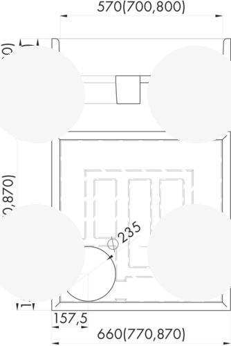 Nośnik do brodzików stalowych kwadrat 90x90x28 głębokość max16 cm 2.004