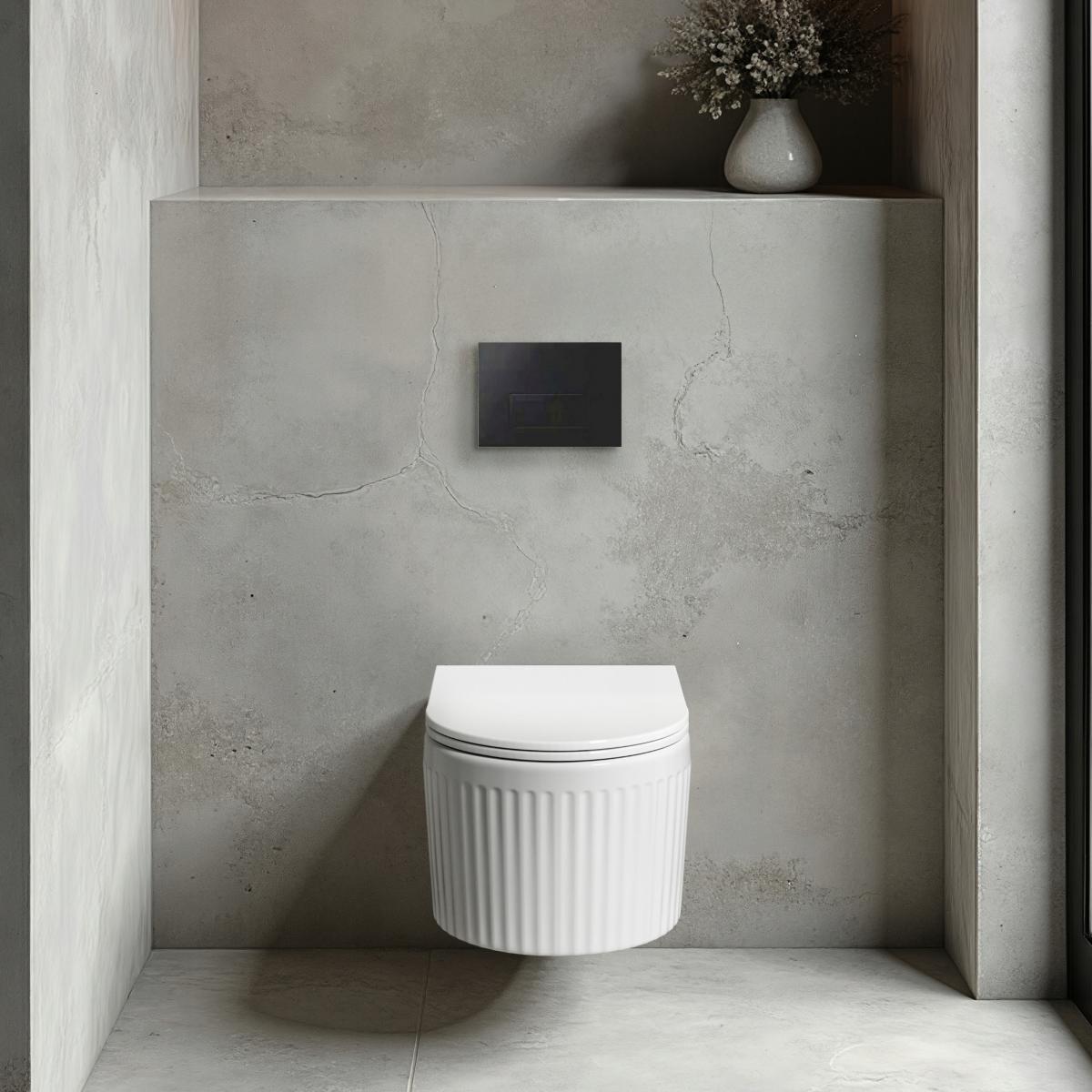 ZESTAW PODTYNKOWY WC GLAMOUR Z PRZYCISKIEM 603 CZARNY