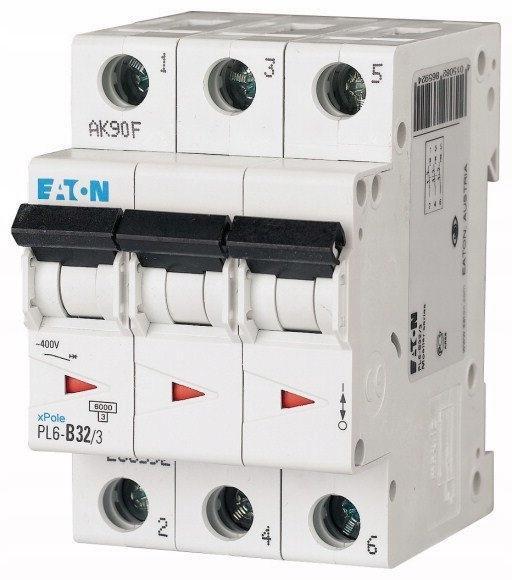 EATON Wyłącznik nadprądowy 6kA PL6-C32/3