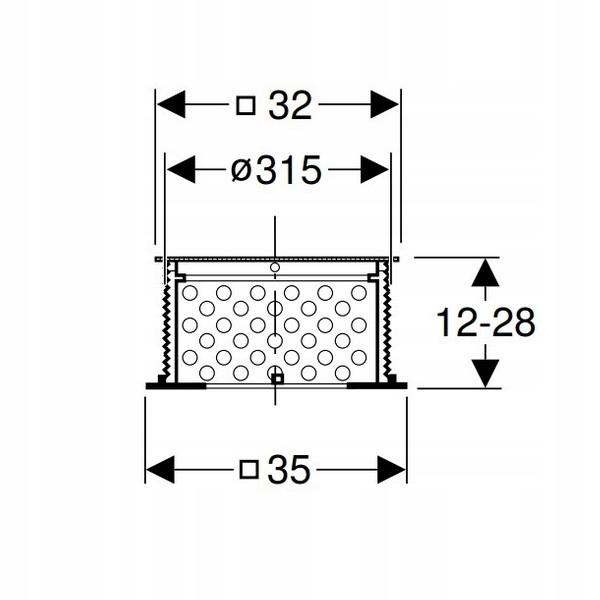 GEBERIT Zestaw uzupełniający tarasowy lekki (do 300 kg) Geberit Pluvia d56