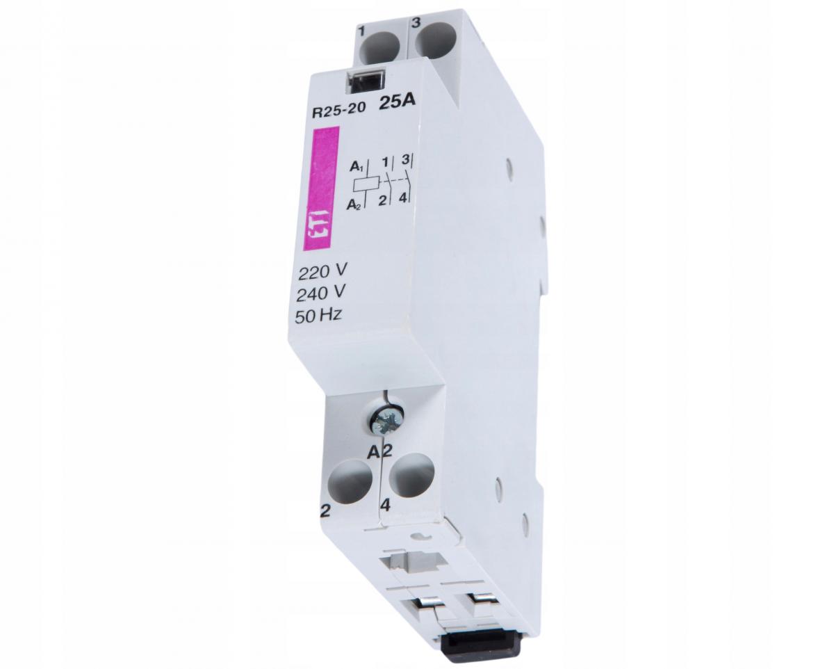 Stycznik modułowy 25A 2 styki zwierne (1 moduł 2-biegunowy) R 25-20 230V