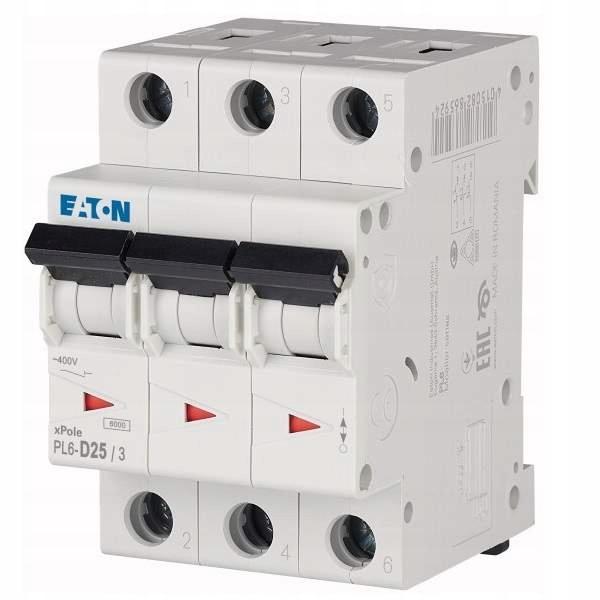 EATON Wyłącznik nadprądowy 6kA PL6-D25/3