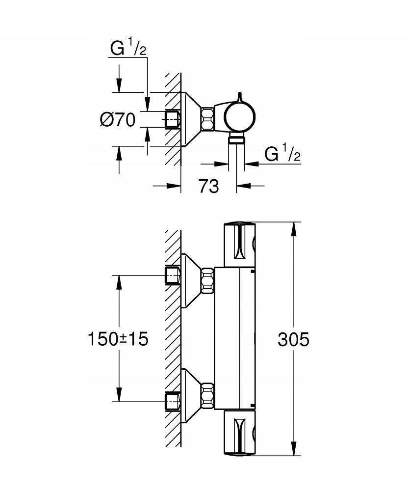 GROHE Bateria prysznicowa Grohtherm 800 z termostatem Long-Life