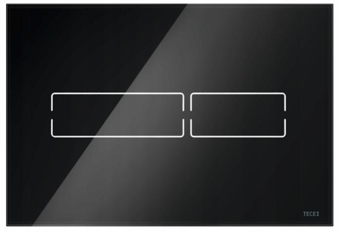 Przycisk spłukujący TECE TECElux mini do WC szkło czarny 220 x 150 x 8 mm