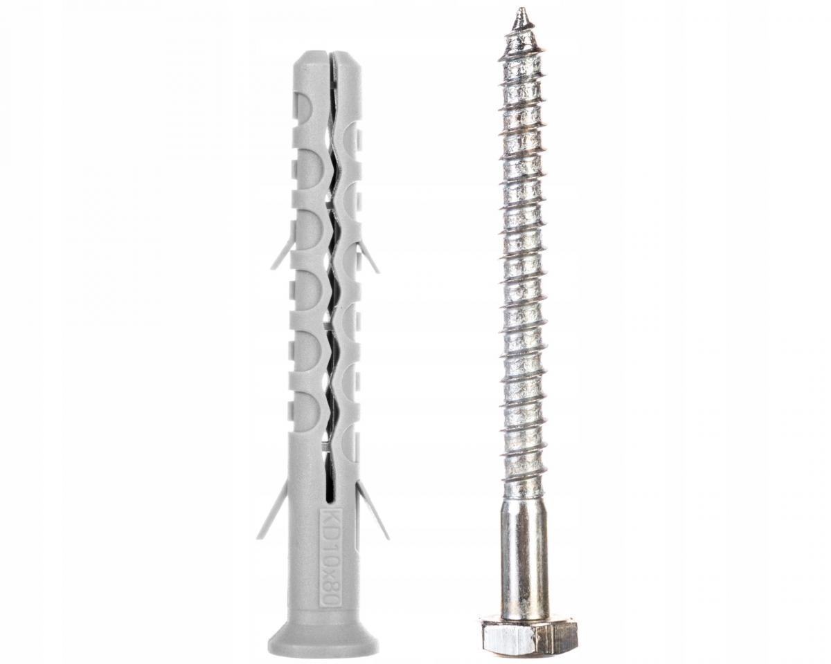 Kołek fi 10x80 mm z długą płaszczyzną podziału z wkrętem sześciokątnym