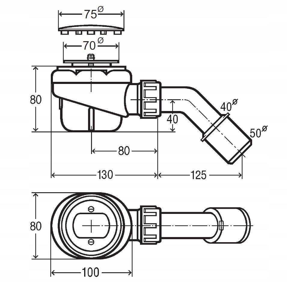 Syfon brodzikowy Domoplex 52 mm