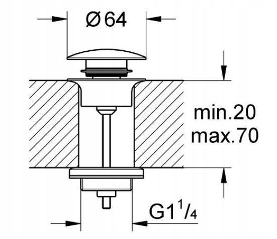 GROHE Zestaw odpływowy z korkiem push-open GROHE phantom black