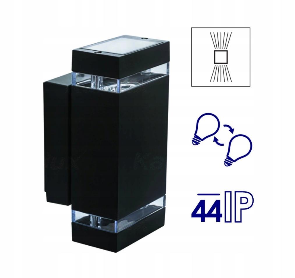 KANLUX Oprawa elewacyjna ZEW EL235, 2xGU10, 35W, IP44, czarna