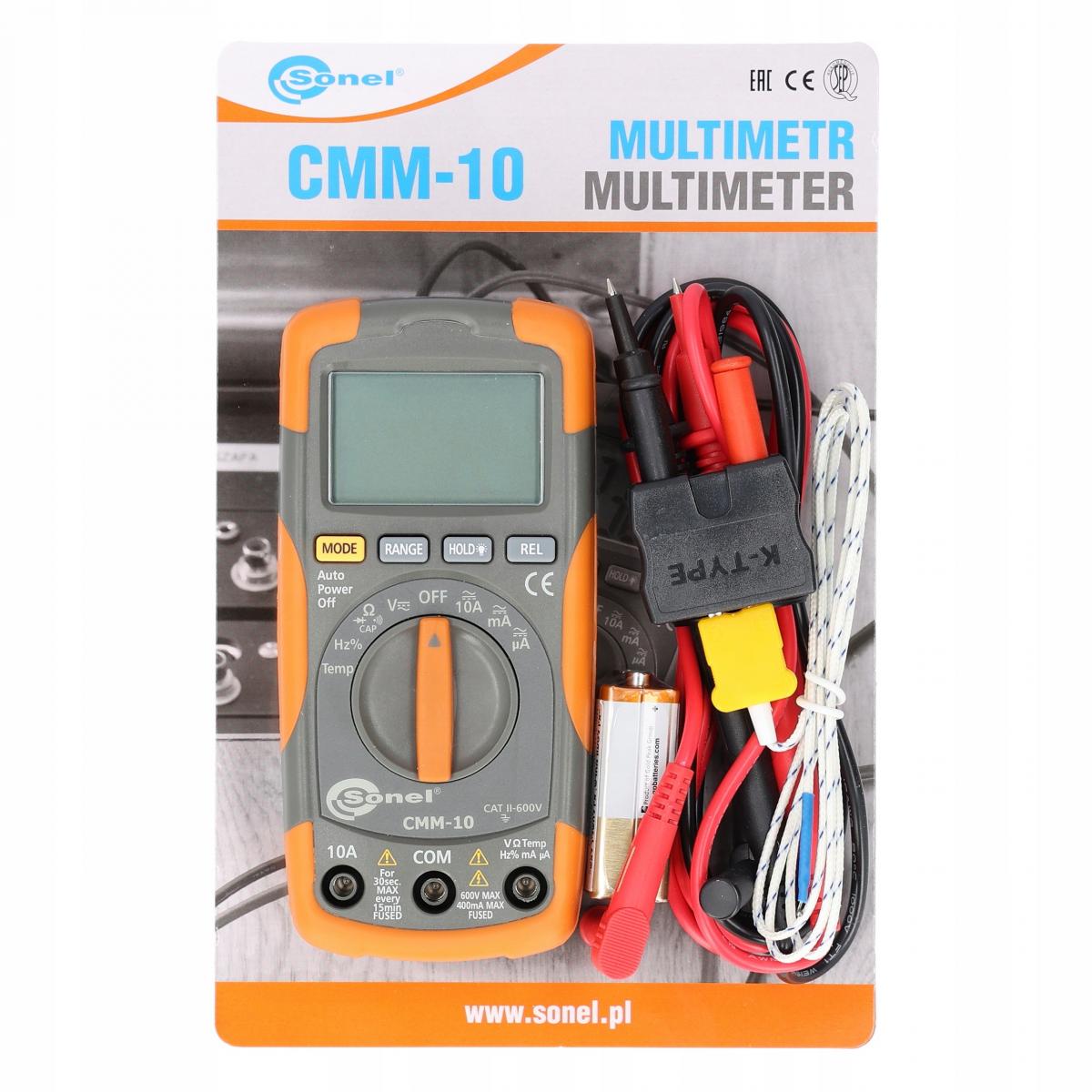 SONEL CMM-10 Multimetrz deklaracją sprawdzenia