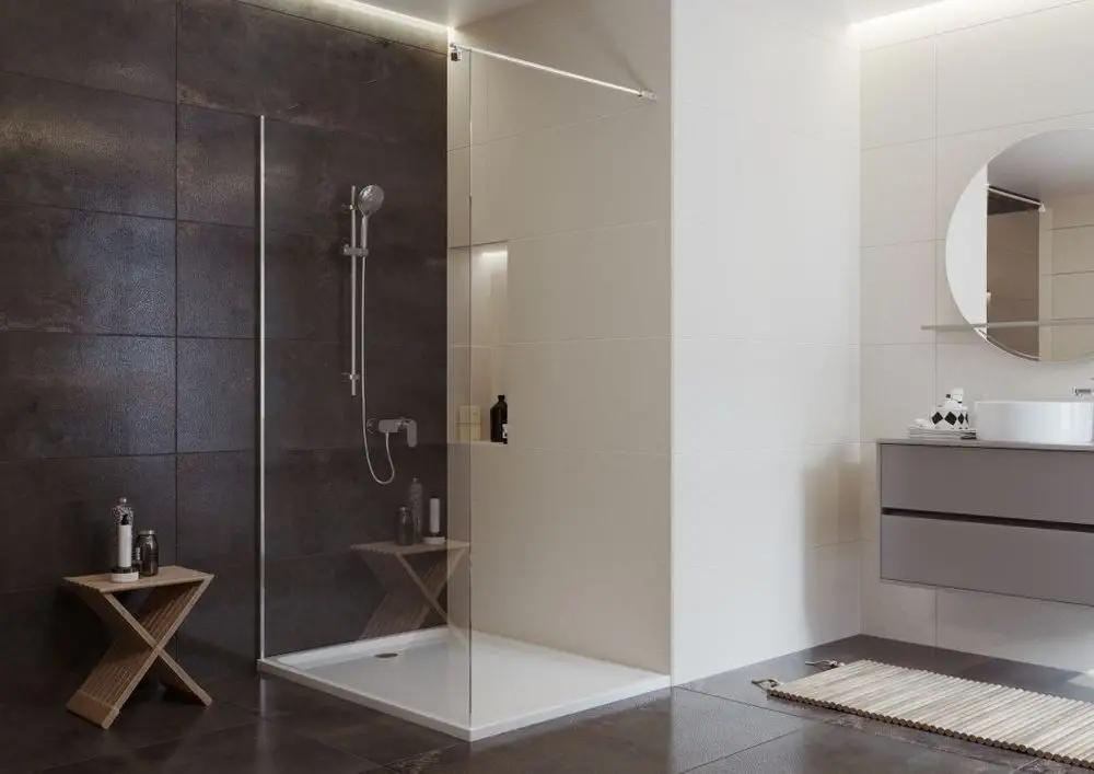 Kabina prysznicowa Walk-In Mille chrom 120 x 200 szkło transparentne