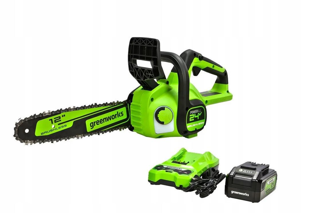 Pilarka Łańcuchowa Greenworks Gd24Cs30K4 Zestaw Ładowarka + Aku 4 Ah 24V