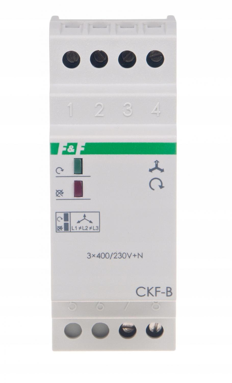 F&F Czujnik kolejności i zaniku fazy CKF-B styki: 1Z , I=10A, 2 moduły