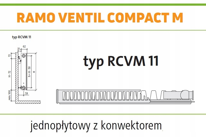 PURMO RAMO RCVM11 900x1800 CVM 11 Środkowy GRAFIT