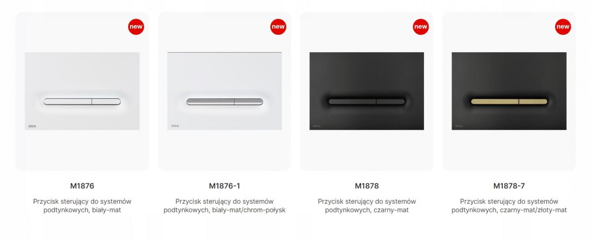 Przycisk ALCA THIN LINKA do systemów podtynk z tworzywa biały mat chrom