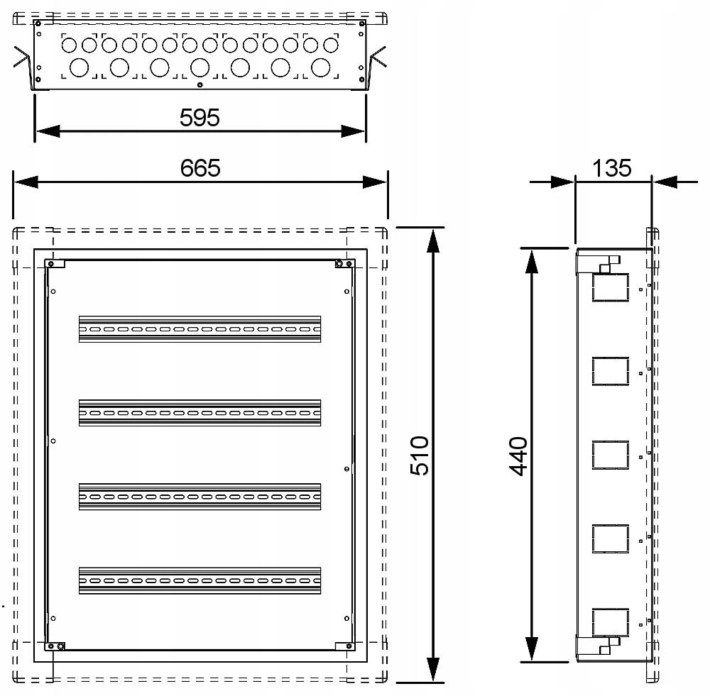 Rozdzielnica podtynkowa XL3 S 160 2X24 moduły (48modułowa) - bez drzwi