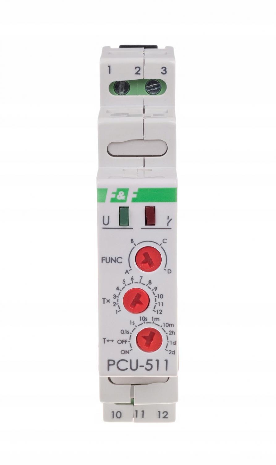 Przekaźnik czasowy PCU-511 UNI wielofunkcyjny, styki:1P , U=12-264V, I=10A,