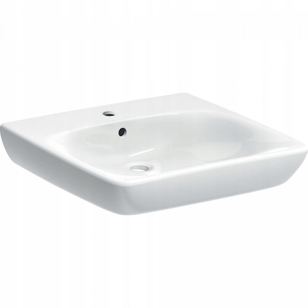 Umywalka Selnova Comfort B60 cm, H15 cm, T55 cm, z przelewem, z otworem na