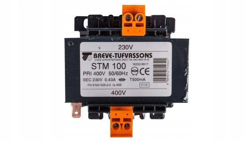 Transformator jednofazowy STM 100VA 400/230V IP00 separacyjny lub bezpiecze