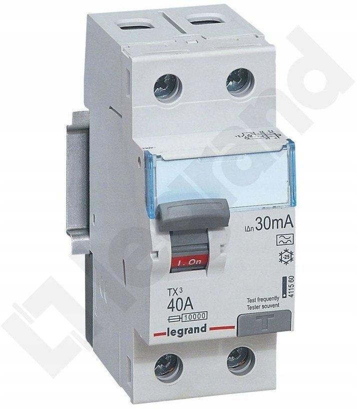 LEGRAND Wyłącznik różnicowoprądowy P302 2P 40A 30MA TYP A TX3