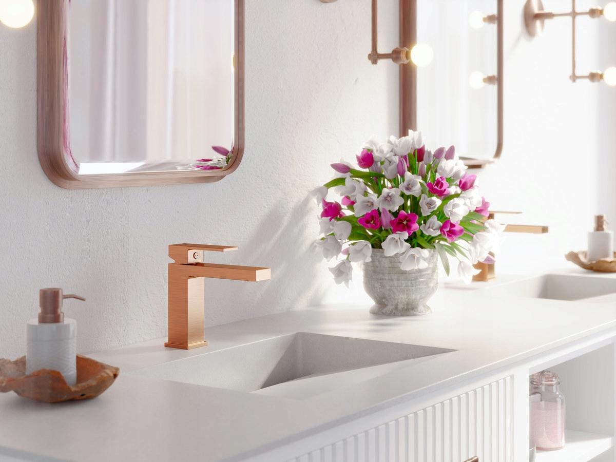 VALVEX Bateria umywalkowa stojąca bez korka spustowego ARS SATIN COPPER