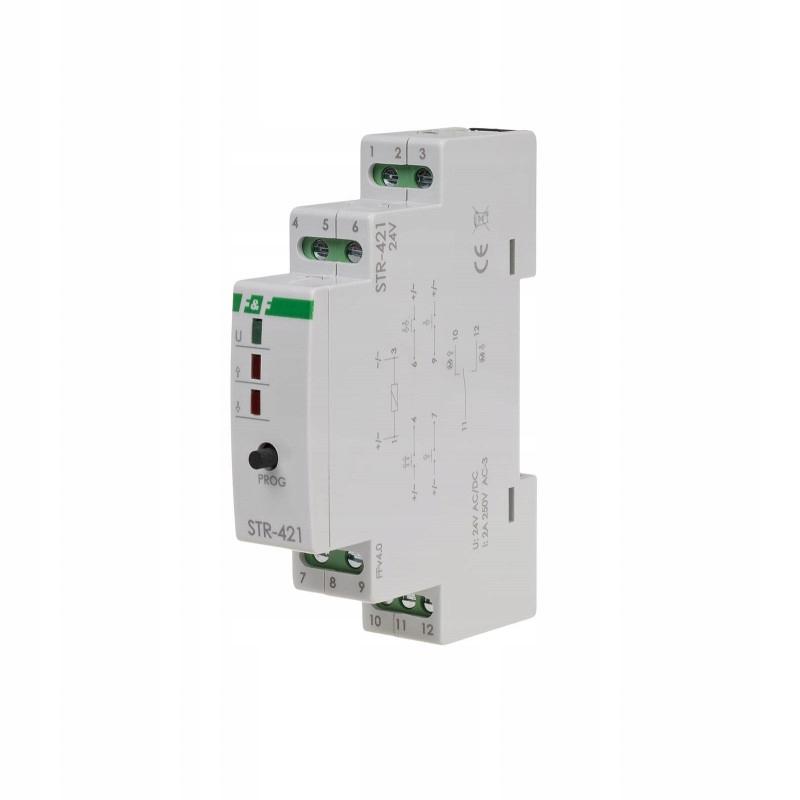 F&F Sterownik rolet STR-421 dwuprzyciskowy, Un=24V AC, 8A, 1 moduł