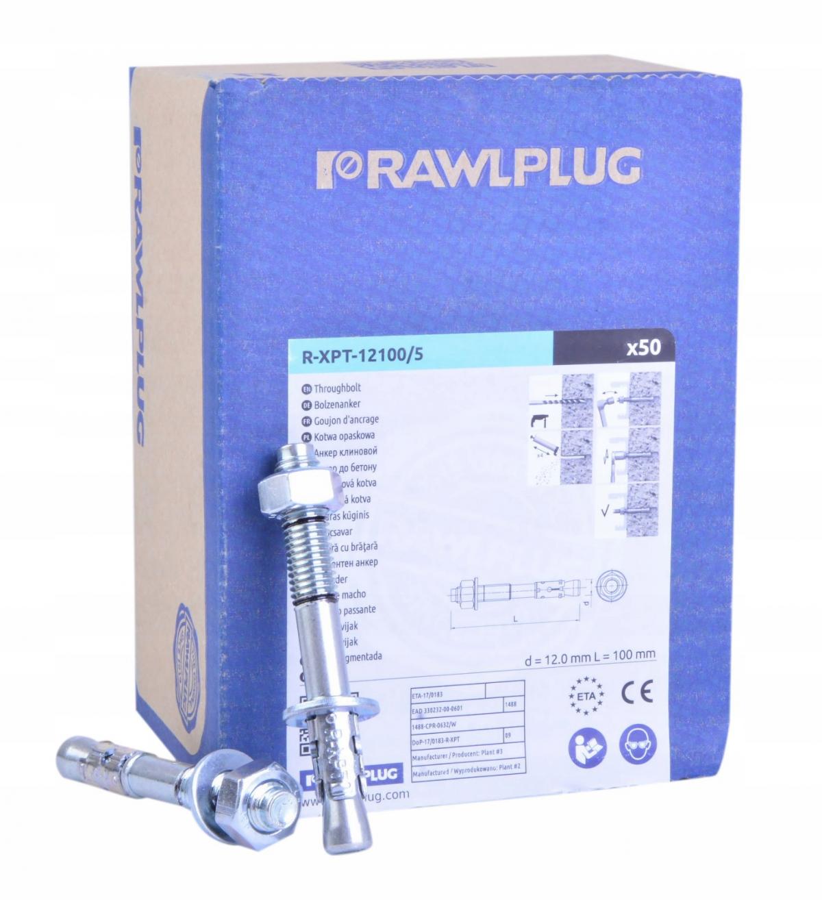 Kotwa opaskowa R-XPT M12x100 mm, Stal węglowa, Ocynk galwaniczny, Opcja 7 O