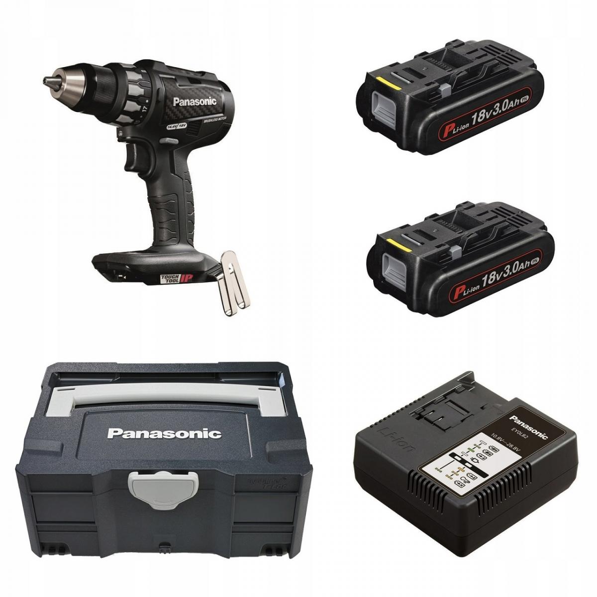 Zestaw PANASONIC Wiertarko-wkrętarka 18V z 2 x 3,0Ah + ładowarka + w Systai