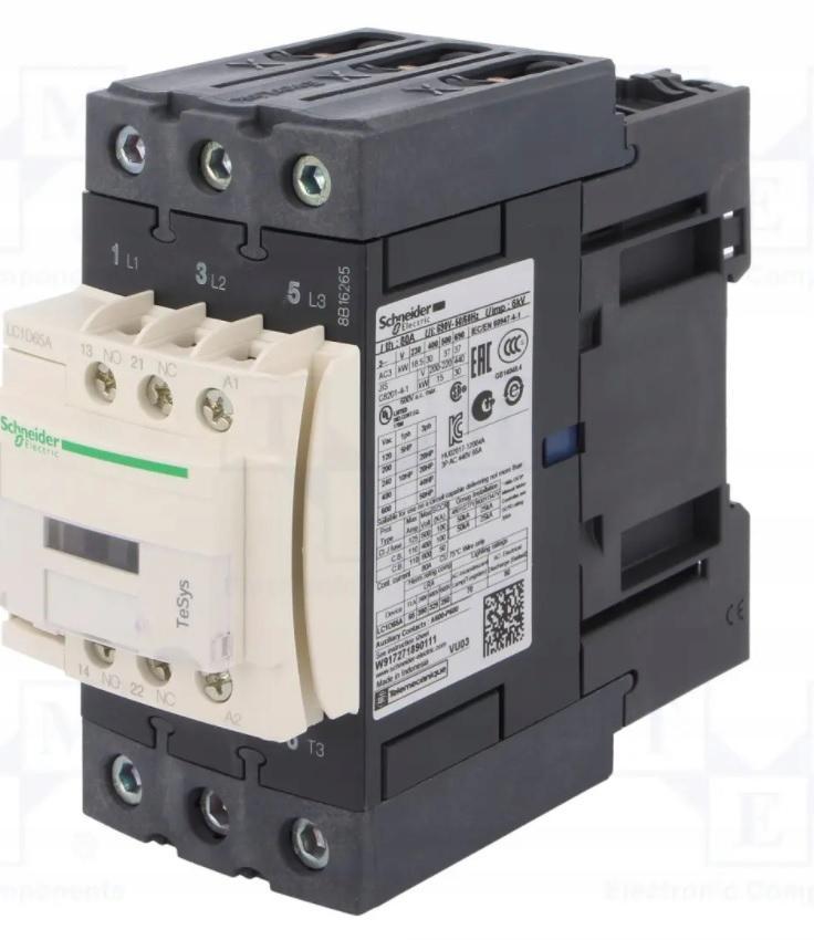Stycznik mocy TeSys D 65A 30kW 3P 1NO 1NC cewka 230VAC zaciski EVK skrzynko