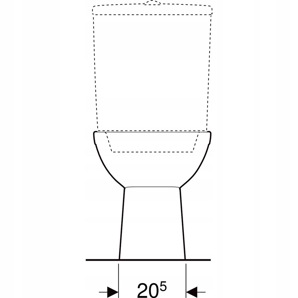 Miska stojąca WC Selnova do spłuczki nasadzanej, lejowa, B36 cm, H39 cm, T6