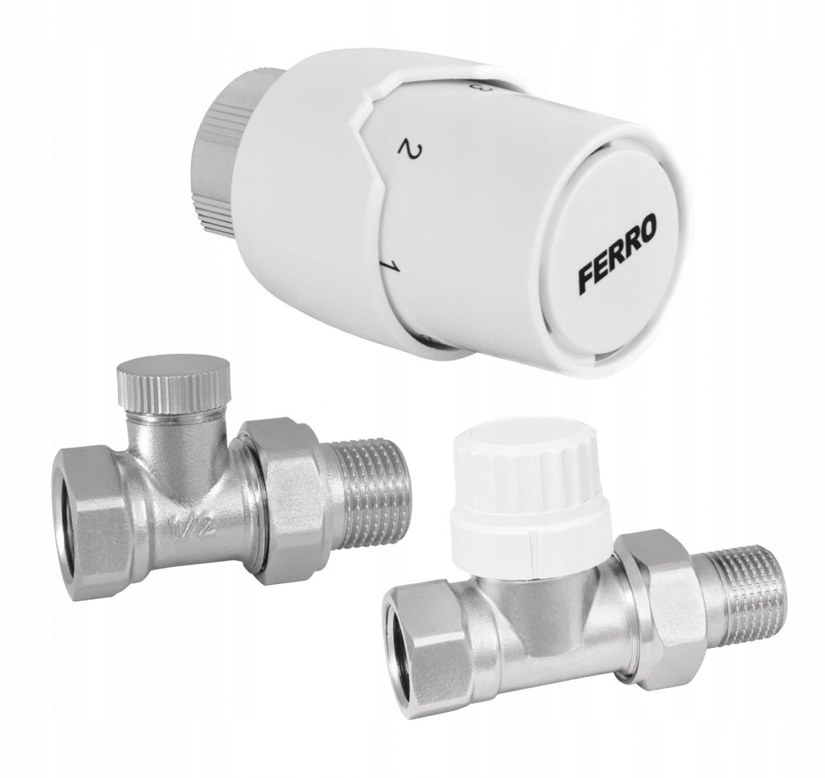 Komplet termostatyczny prosty 1/2