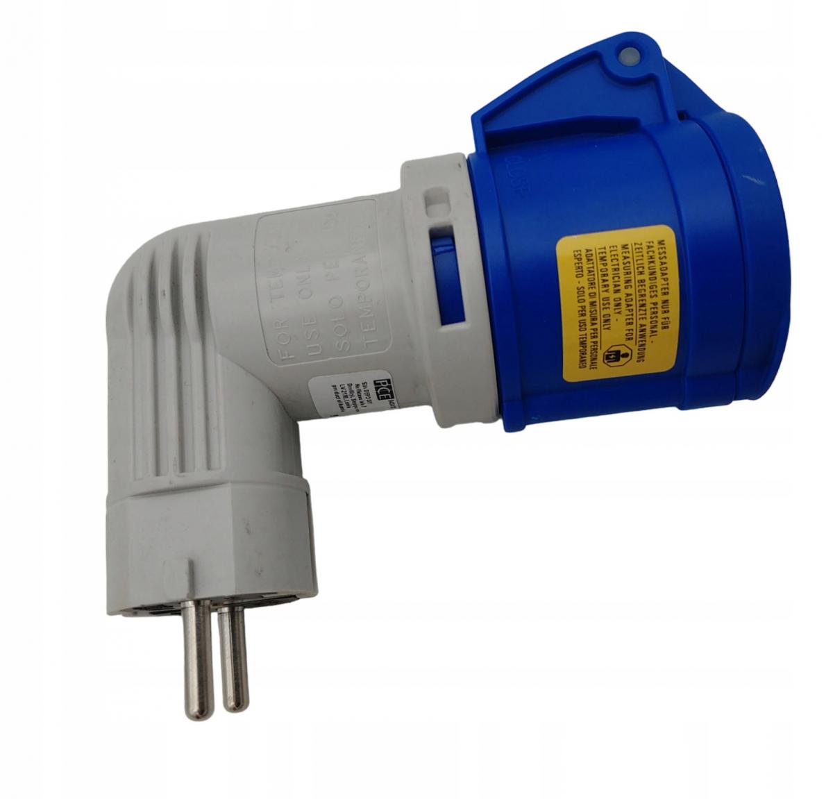 Adapter z wejściem wtyczka uni-schuko 16A/3P/230V wyjście gniazdo CEE 16A 2