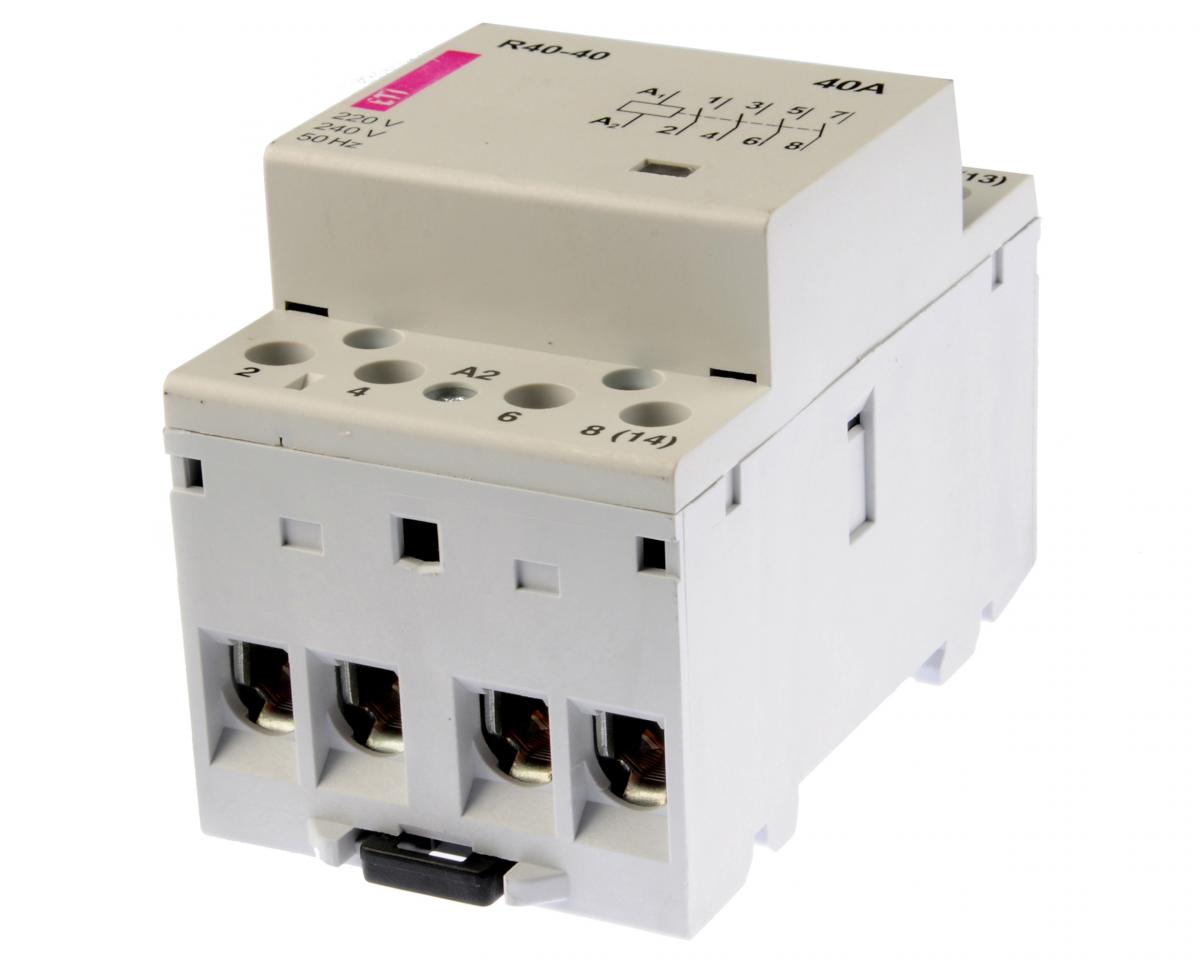 Stycznik modułowy 40A 4 styki zwierne (3 moduły 4biegunowy) R 40-40 230V