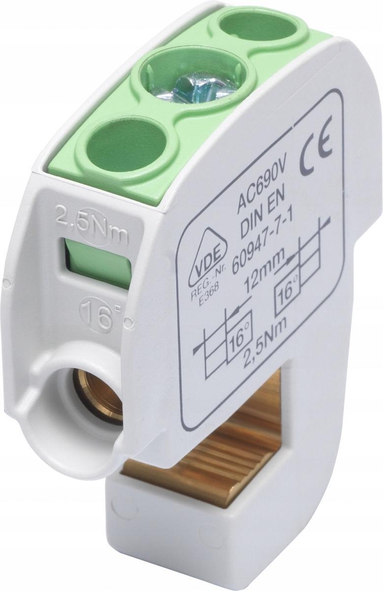 SIMET SBB 16 Zacisk izolowany szynowy 86105 zielony SIMBLOCK