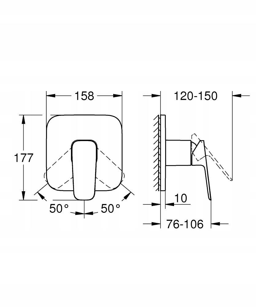 GROHE Bateria CUBEO 1-uchwytowa prysznicowa do jednego wyjścia wody chrom