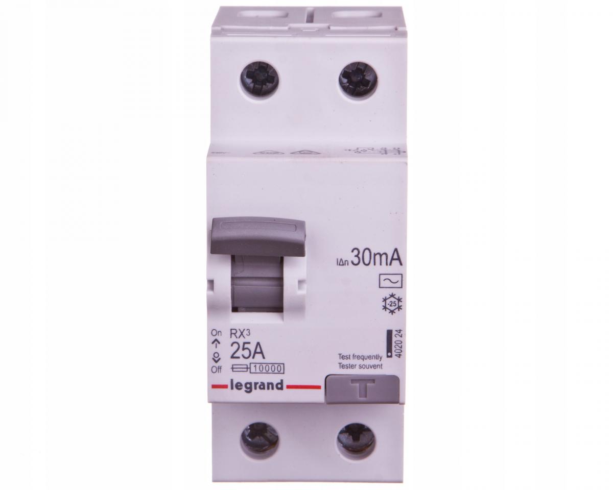 LEGRAND Wyłącznik różnicowoprądowy RX3 2P 25A 30MA TYP AC