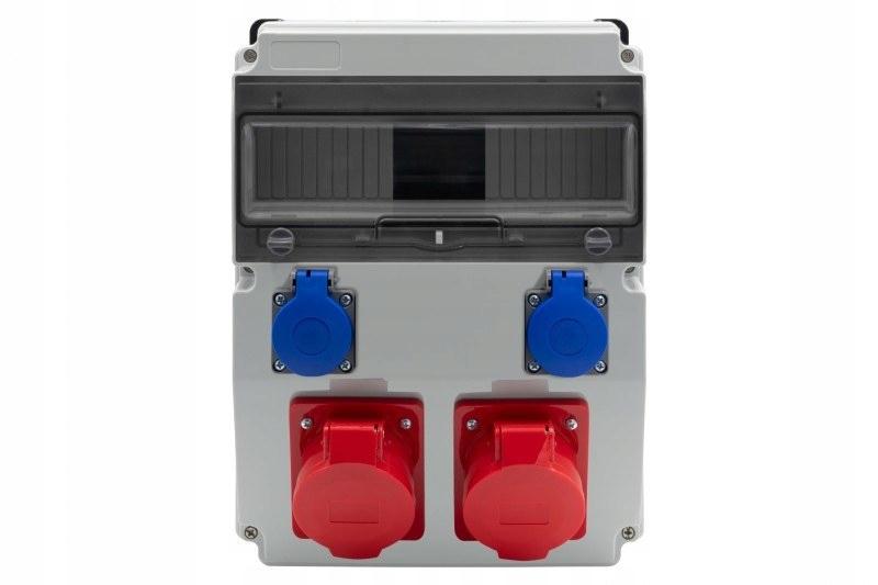 Rozdzielnica CAJA 12M BICOLOR - gniazda 16A 5p, 32A 5p, 2x230V, 12 modułów,