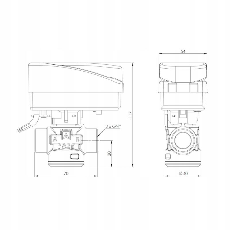 2-drogowy zawór strefowy AZV 442, DN15, G3/4