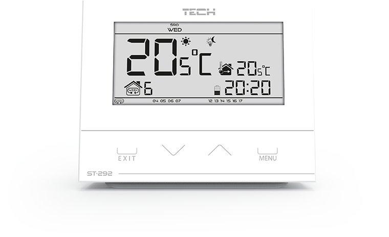 Regulator pokojowy dwustanowy przewodowy TECH ST-294 v3 biały