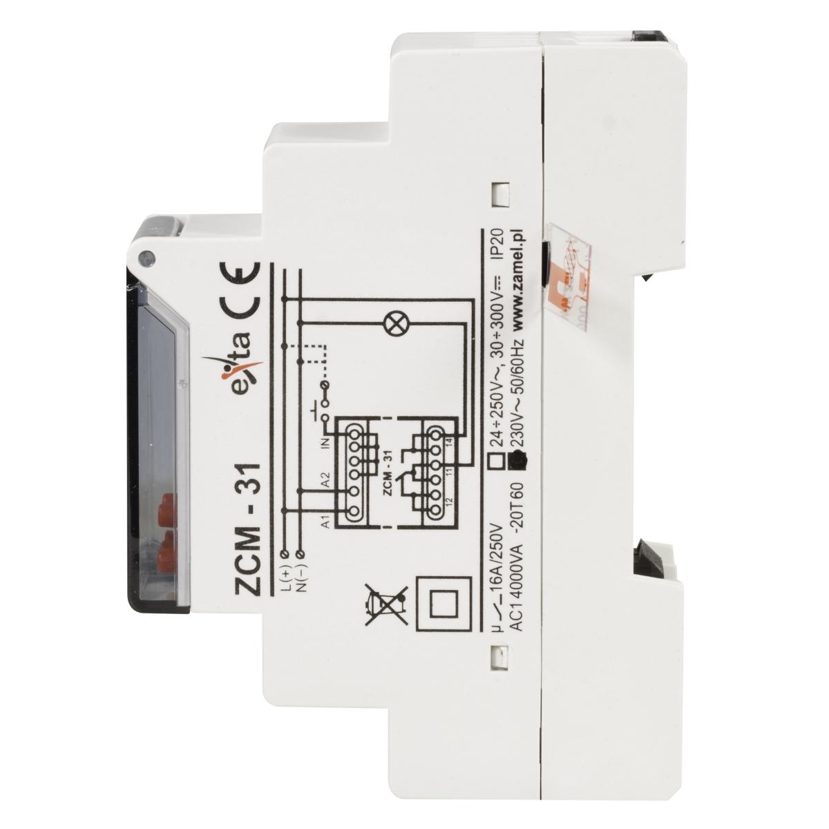 ZAMEL Programator czasowy 1-kanałowy, astronomiczny 230V AC ZCM-31