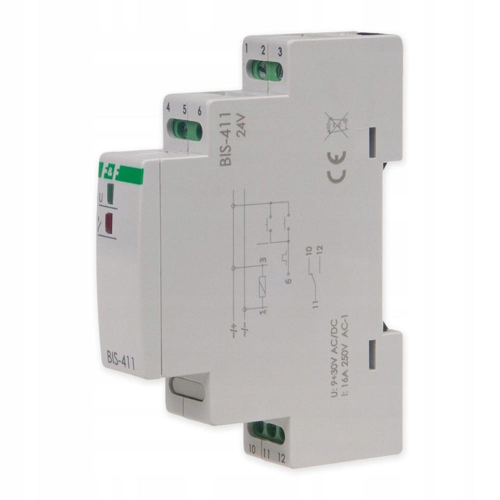 F&F Przekaźnik bistabilny 24V, montaż na szynie DIN BIS-411-24V