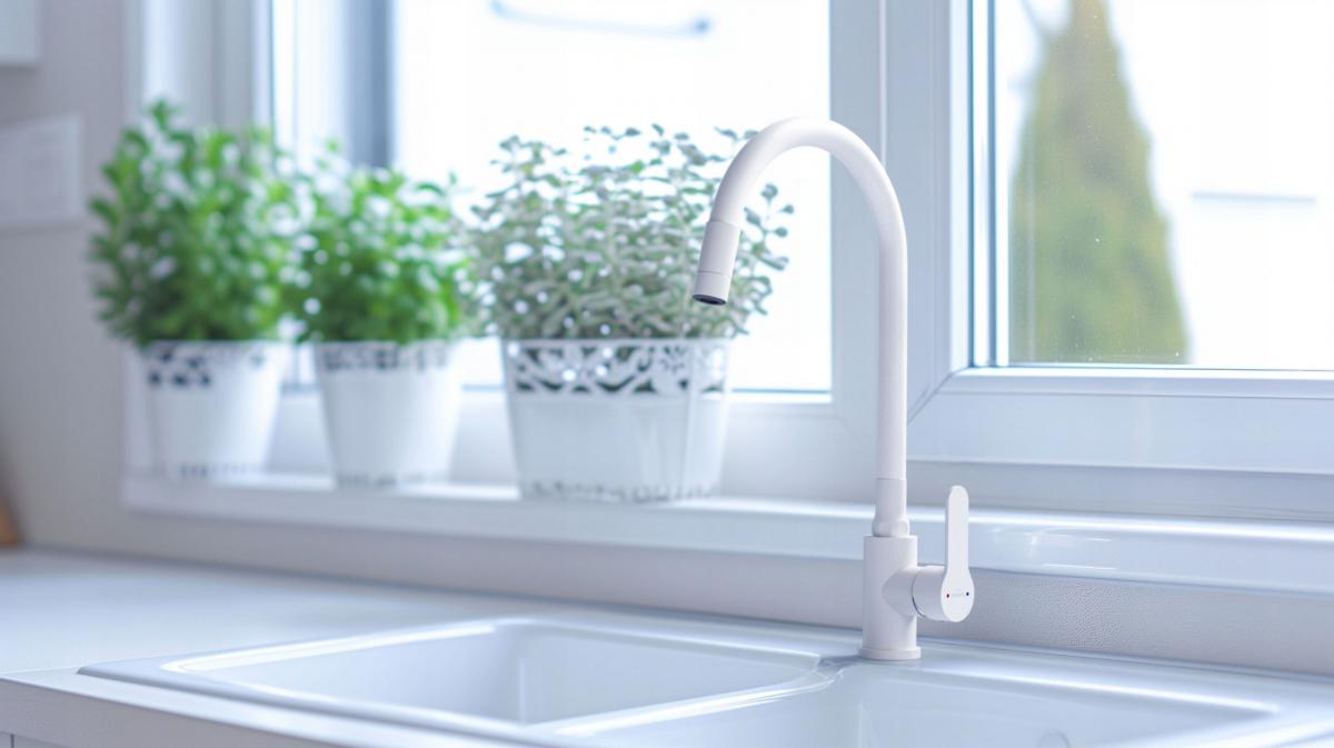 INVENA BATERIA ZLEWOZMYW KSANTI PLUS Z RUCHOMĄ, 2F WYLEWKĄ, BIAŁY