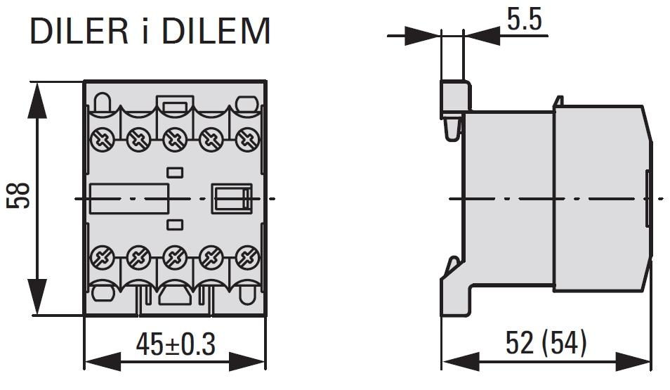Stycznik miniaturowy, 5, 5kW/400V, sterowanie 230VAC DILEM12-10-EA(230V50HZ