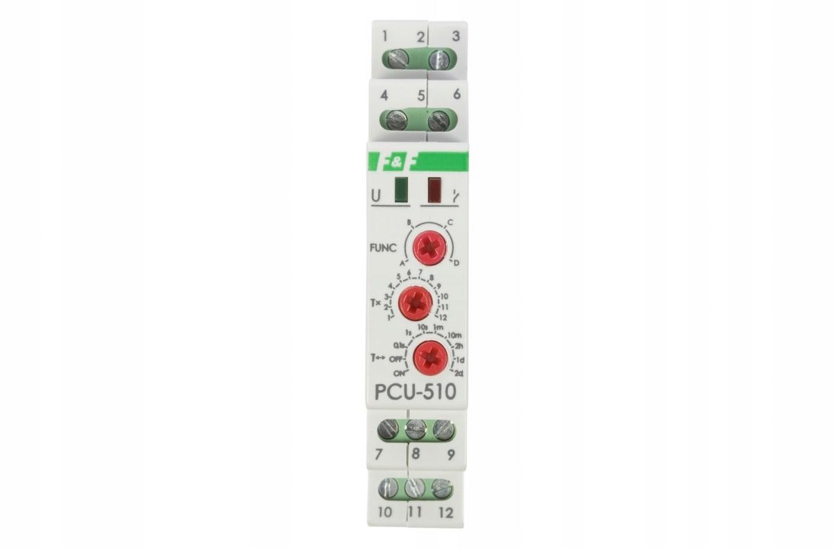Przekaźnik czasowy PCU-510DUO, napięcie zasilania 230VAC, 24VAC/DC, 2×NO/NC