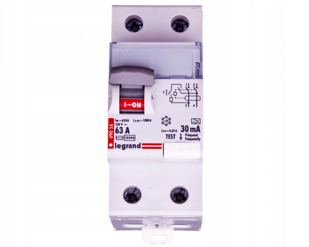LEGRAND Wyłącznik różnicowoprądowy P302 2P 63A 30MA TYP A TX3