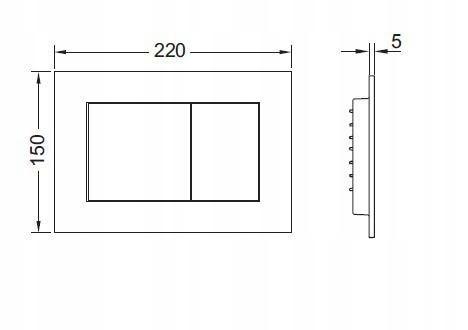 Przycisk spłukujący TECE now z tworz do WC czarny połysk 220x150x5 mm