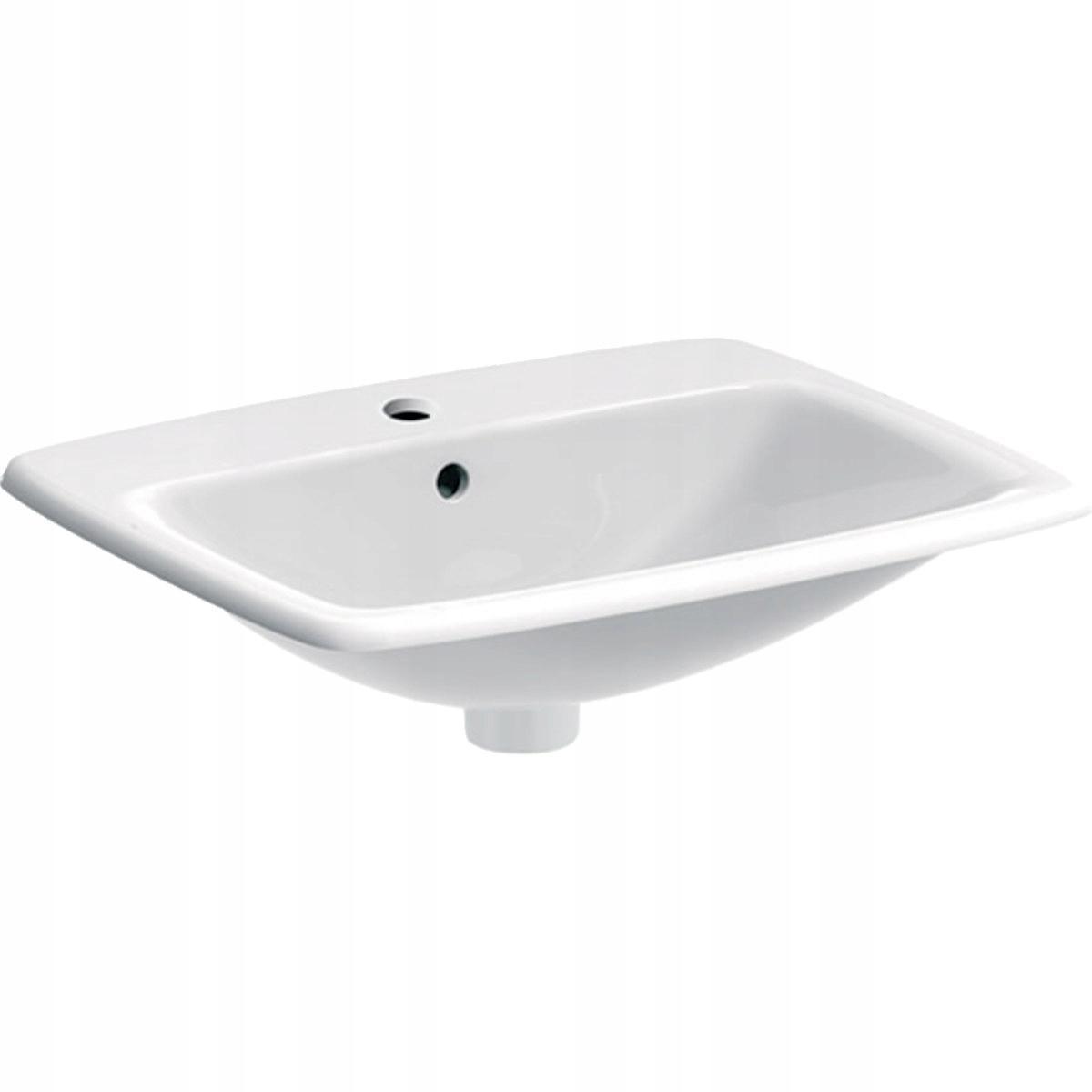 Umywalka Selnova Square wpuszczana w blat, B55 cm, H17 cm, T45 cm, z przele