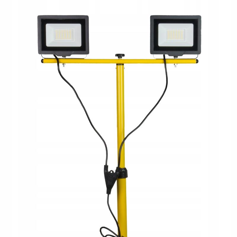 Naświetlacz LED na statywie, 2x50W, 7000lm, barwa 4000K, stopień ochrony IP