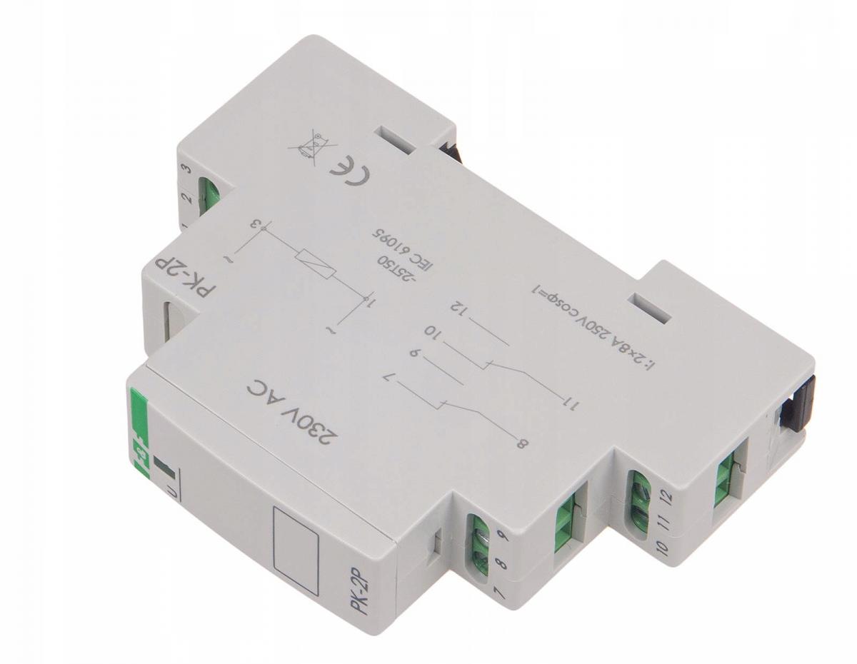 F&F Przekaźnik elektromagnetyczny PK-2P 230V AC, styk: 2P I=2x8A, 1 moduł
